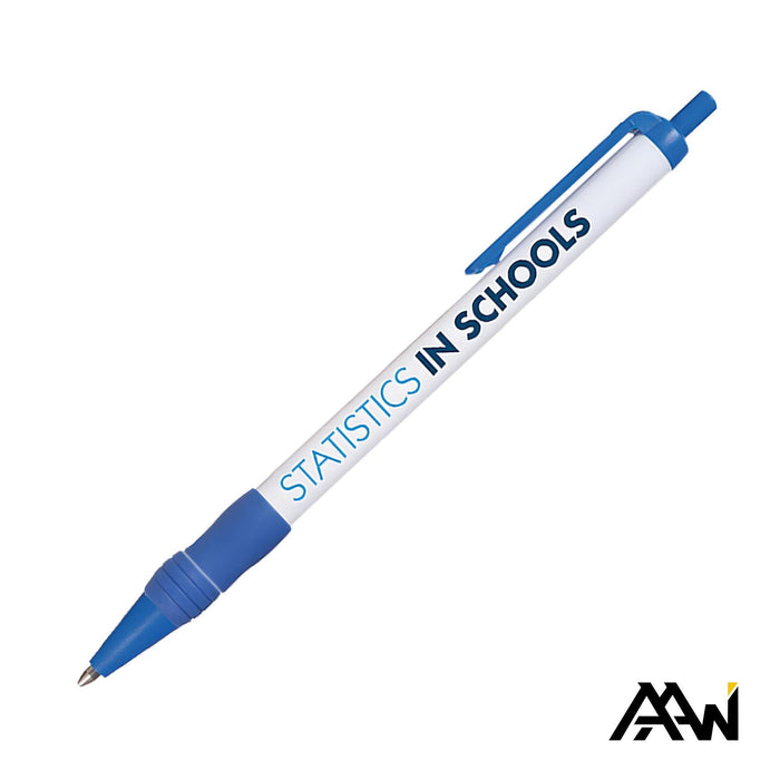 Custom Logo Value Slim Grip Pen Vividprint™ Barrel & Matte Colored Trim