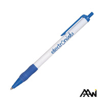 Custom Logo Value Slim Grip Pen w/Glossy Barrel & Matte Colored Trim