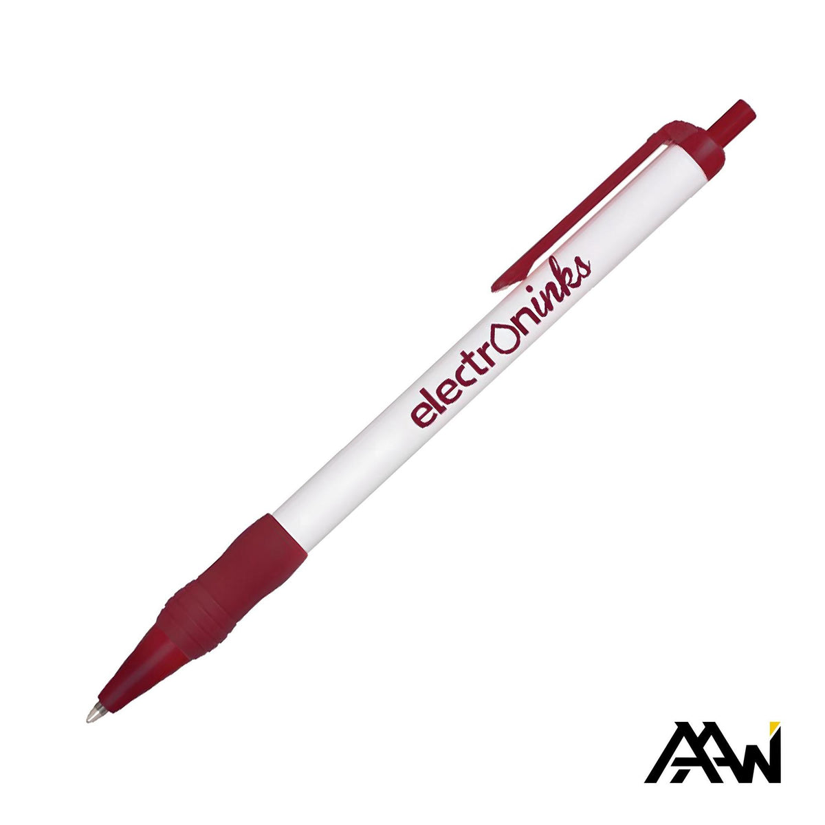 Custom Logo Value Slim Grip Pen w/Glossy Barrel & Matte Colored Trim