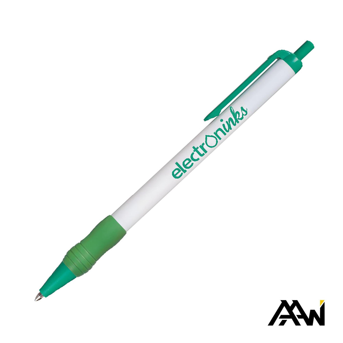 Custom Logo Value Slim Grip Pen w/Glossy Barrel & Matte Colored Trim