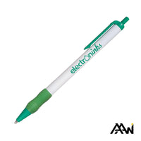 Custom Logo Value Slim Grip Pen w/Glossy Barrel & Matte Colored Trim