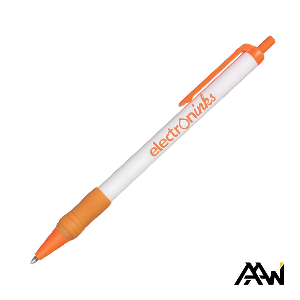 Custom Logo Value Slim Grip Pen w/Glossy Barrel & Matte Colored Trim