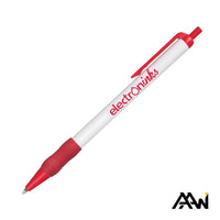 Custom Logo Value Slim Grip Pen w/Glossy Barrel & Matte Colored Trim