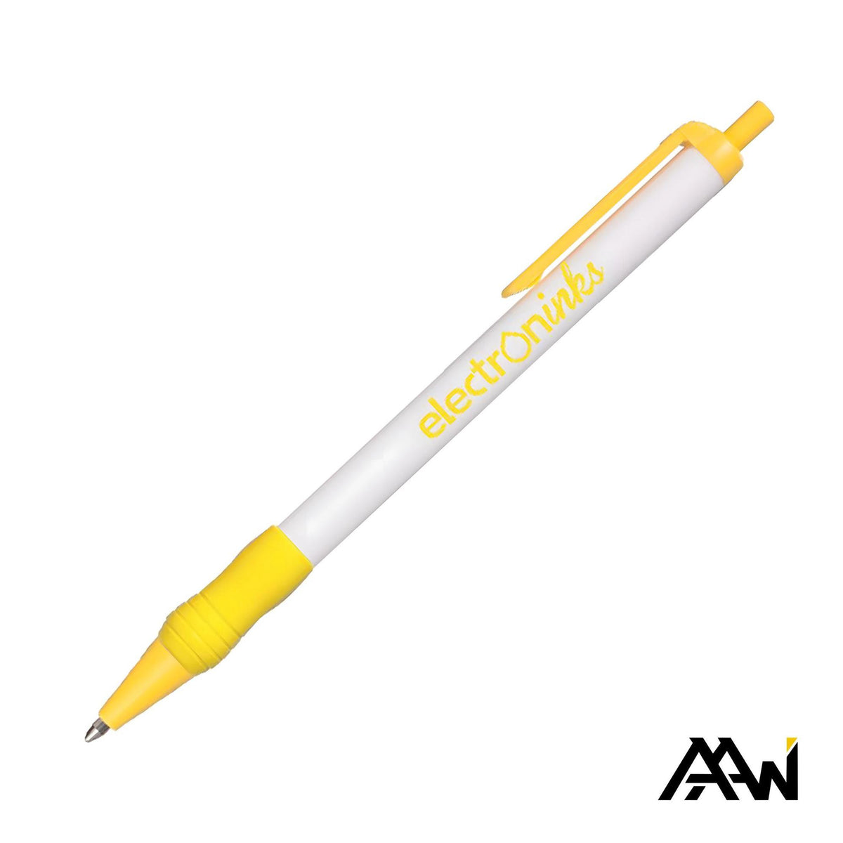 Custom Logo Value Slim Grip Pen w/Glossy Barrel & Matte Colored Trim