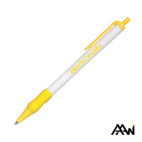 Custom Logo Value Slim Grip Pen w/Glossy Barrel & Matte Colored Trim