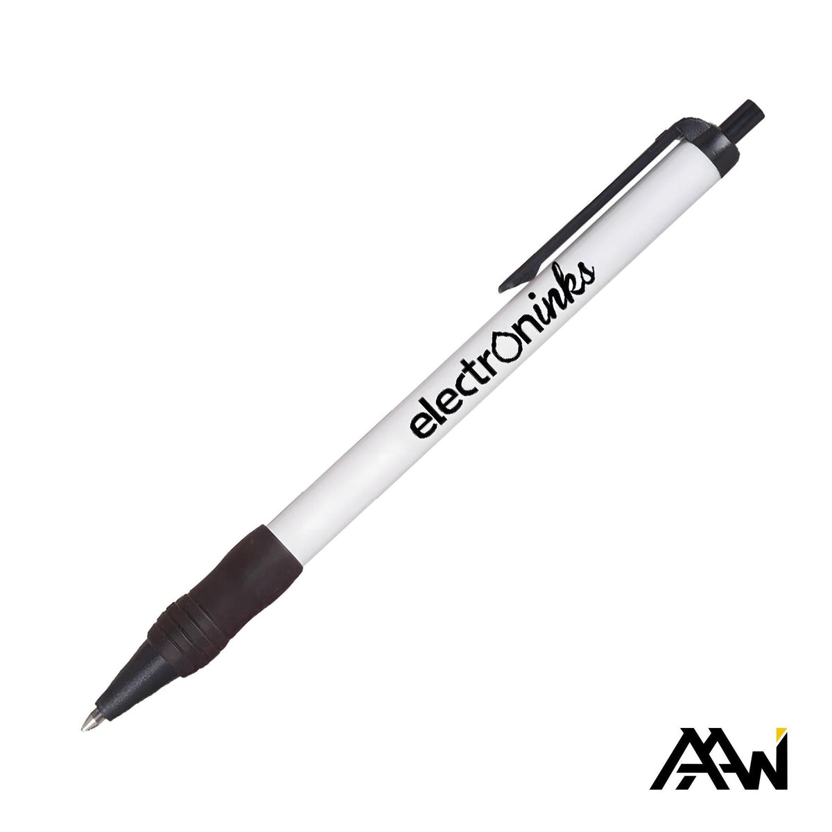 Custom Logo Value Slim Grip Pen w/Glossy Barrel & Matte Colored Trim