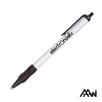 Custom Logo Value Slim Grip Pen w/Glossy Barrel & Matte Colored Trim