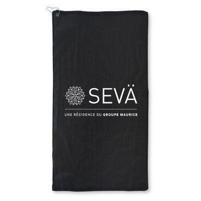 Custom Logo Velour Golf Towel with Grommet & Hook