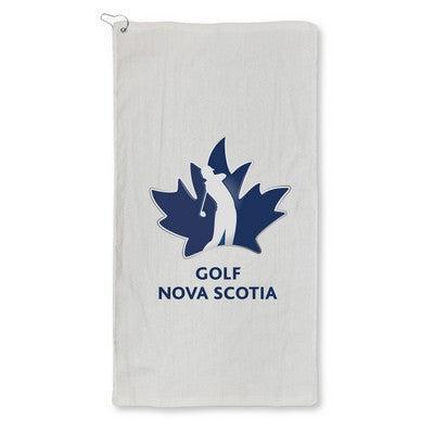 Custom Logo Velour Golf Towel with Grommet & Hook