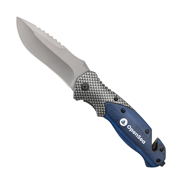 Custom Logo Whitetail Pakka Wood Pocket Knife