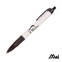 Custom Logo Widebody Grip Pen Glossy White Barrel - Matte