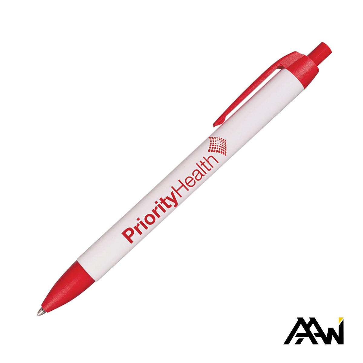 Custom Logo Widebody Pen w/Glossy White Barrel - Matte Colored Accent