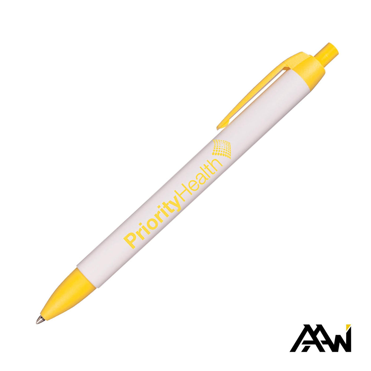 Custom Logo Widebody Pen w/Glossy White Barrel - Matte Colored Accent