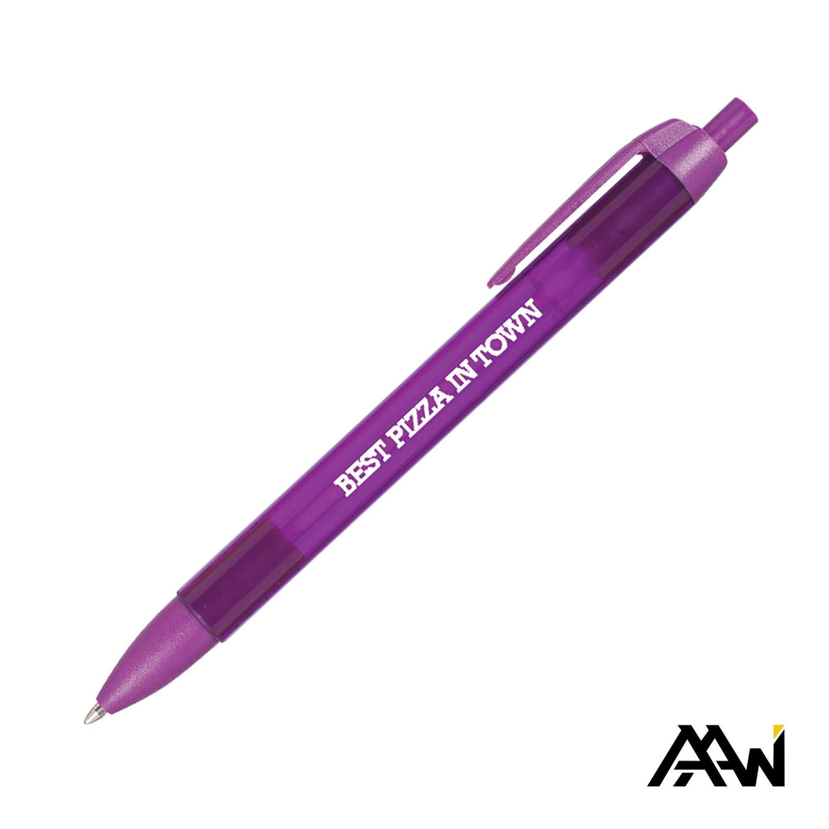 Custom Logo Widebody Pen w/Translucent Barrel - Matte Colored Accent