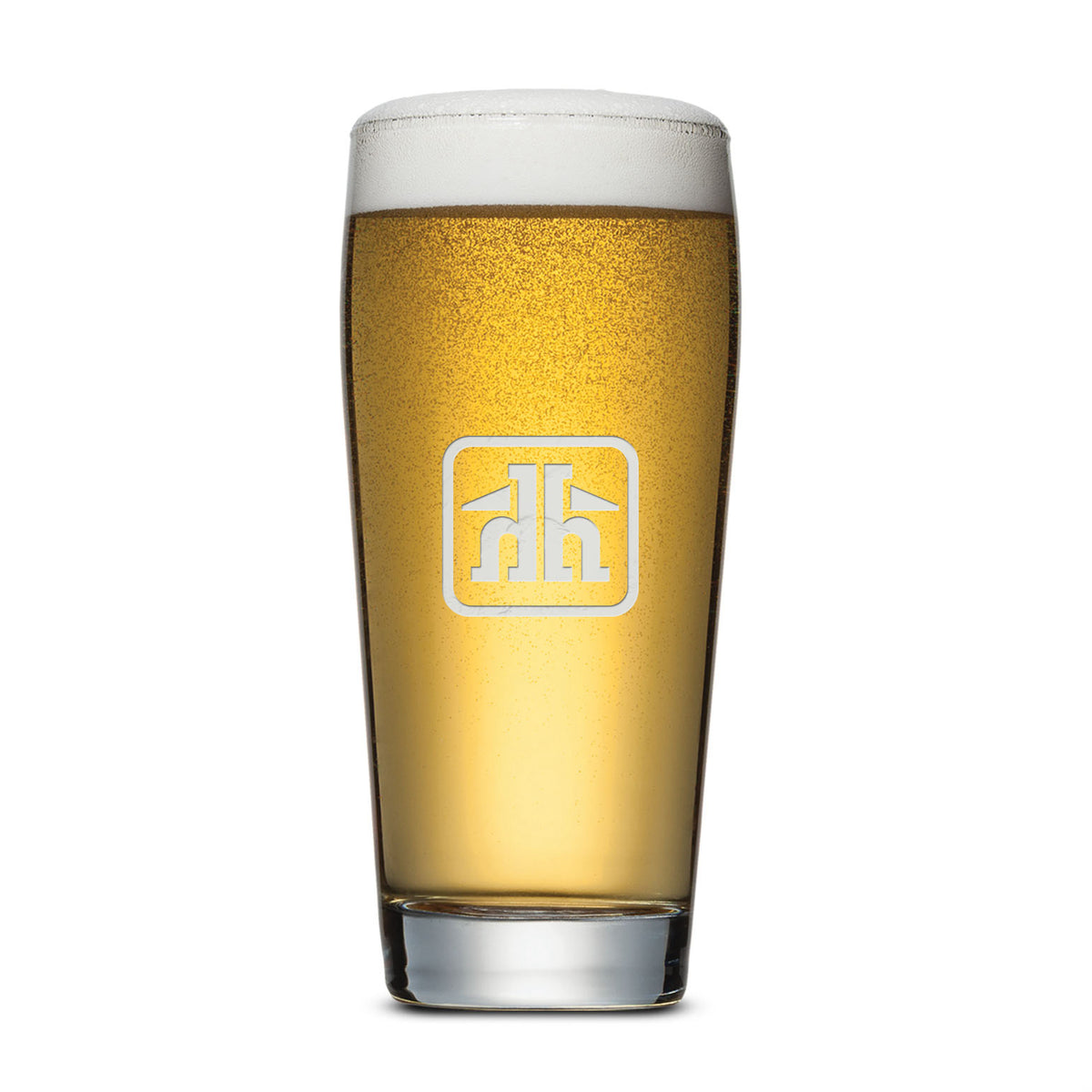 Custom Logo Wilmington Beer Glass - Deep Etch