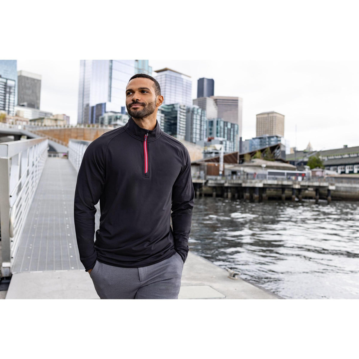 Cutter & Buck Adapt Recycled Soft Knit Stretch Mens Big & Tall Quarter Zip Pullover