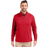 Cutter & Buck Adapt Recycled Soft Knit Stretch Mens Big & Tall Quarter Zip Pullover