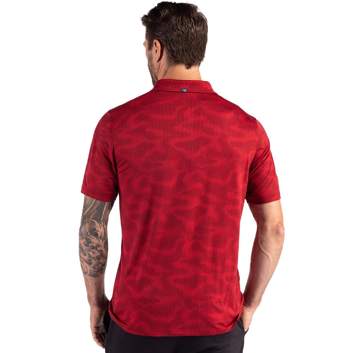 Cutter & Buck Coastline Recycled Double Peached Camo Print Mens Polo