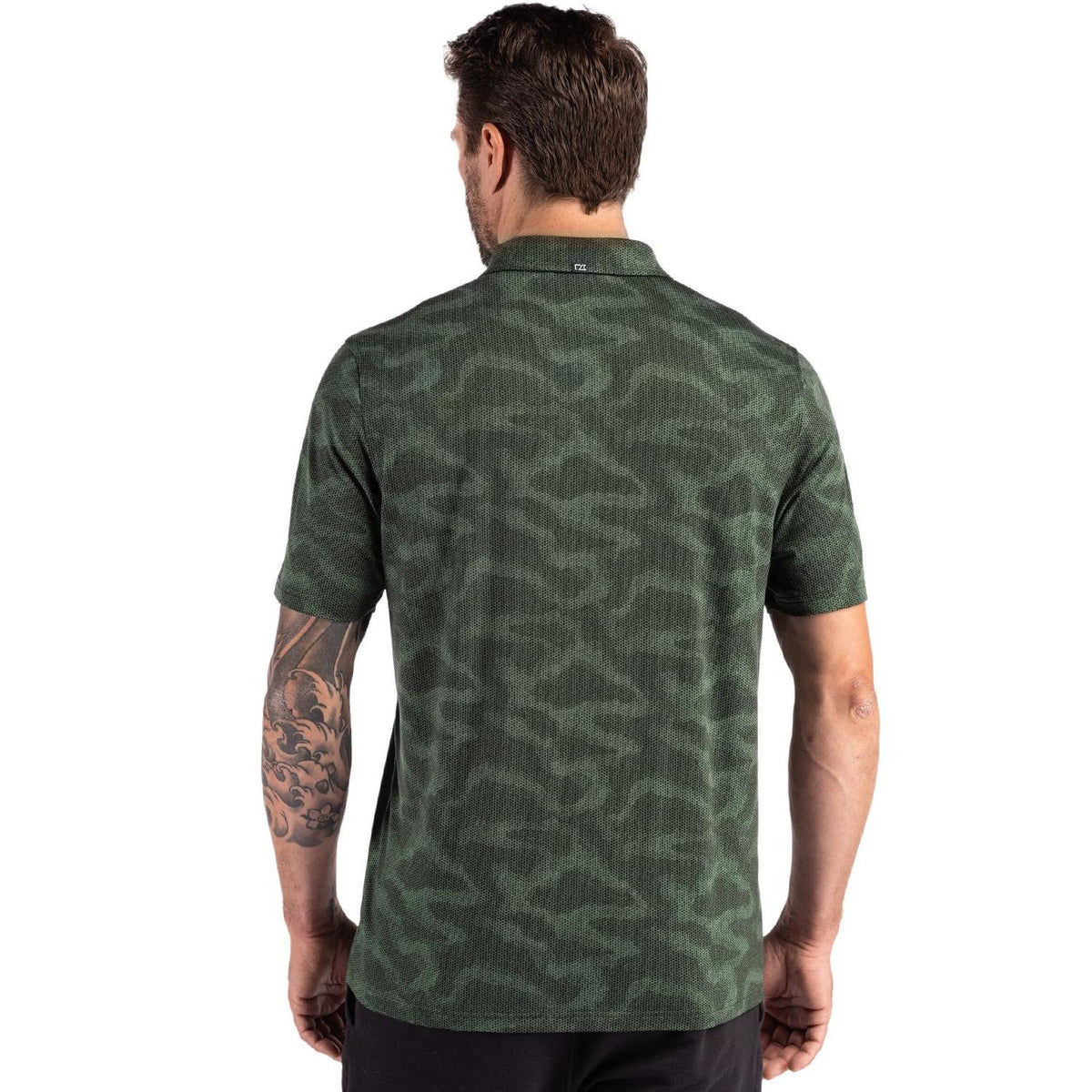 Cutter & Buck Coastline Recycled Double Peached Camo Print Mens Polo