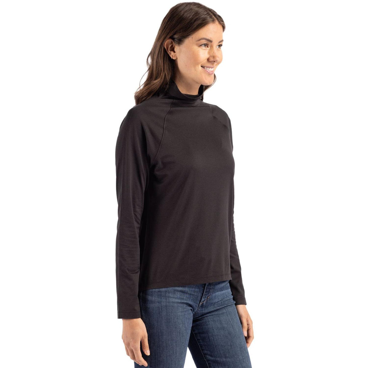 Cutter & Buck Coastline Recycled Double Peached Womens Funnel Neck Pullover