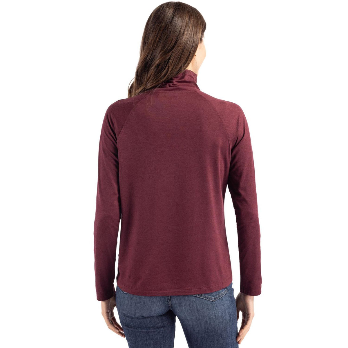 Cutter & Buck Coastline Recycled Double Peached Womens Funnel Neck Pullover