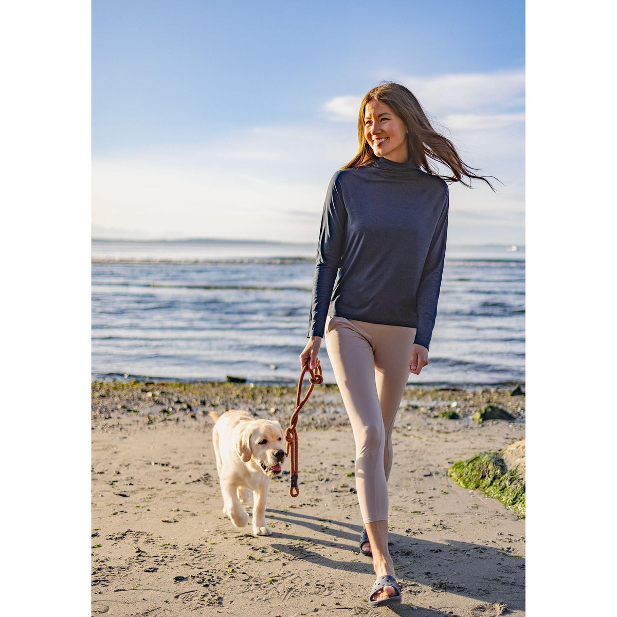 Cutter & Buck Coastline Recycled Double Peached Womens Funnel Neck Pullover