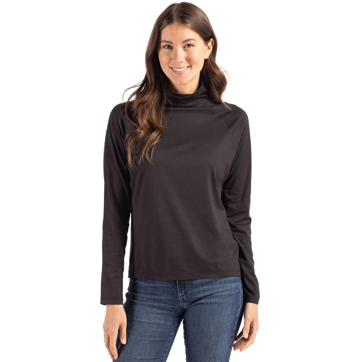 Cutter & Buck Coastline Recycled Double Peached Womens Funnel Neck Pullover