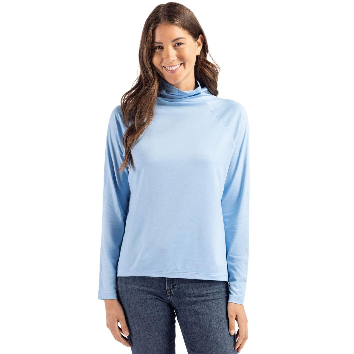 Cutter & Buck Coastline Recycled Double Peached Womens Funnel Neck Pullover