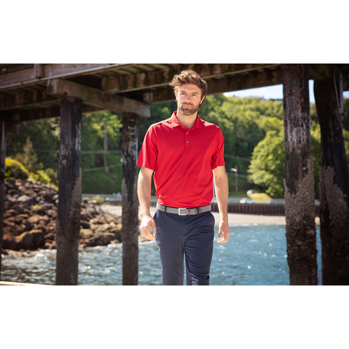 Cutter & Buck Virtue Recycled Featherlight Pique Mens Polo
