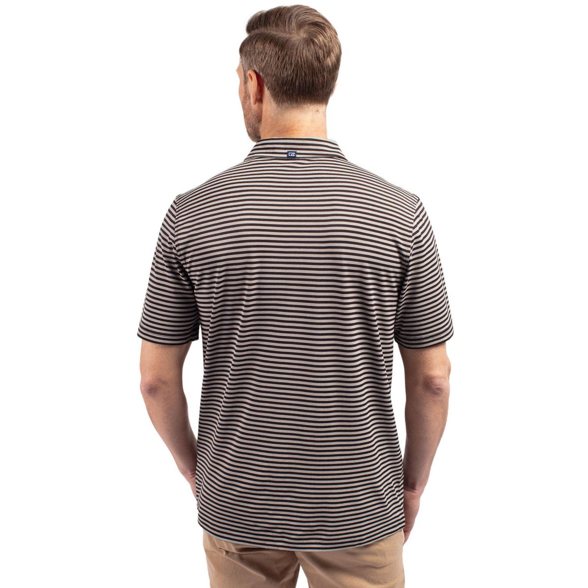 Cutter & Buck Virtue Recycled Stripe Featherlight Pique Mens Polo