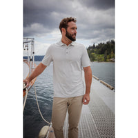 Cutter & Buck Virtue Recycled Stripe Featherlight Pique Mens Polo