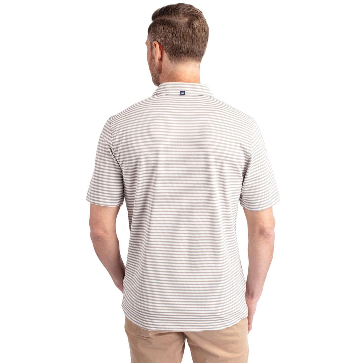 Cutter & Buck Virtue Recycled Stripe Featherlight Pique Mens Polo
