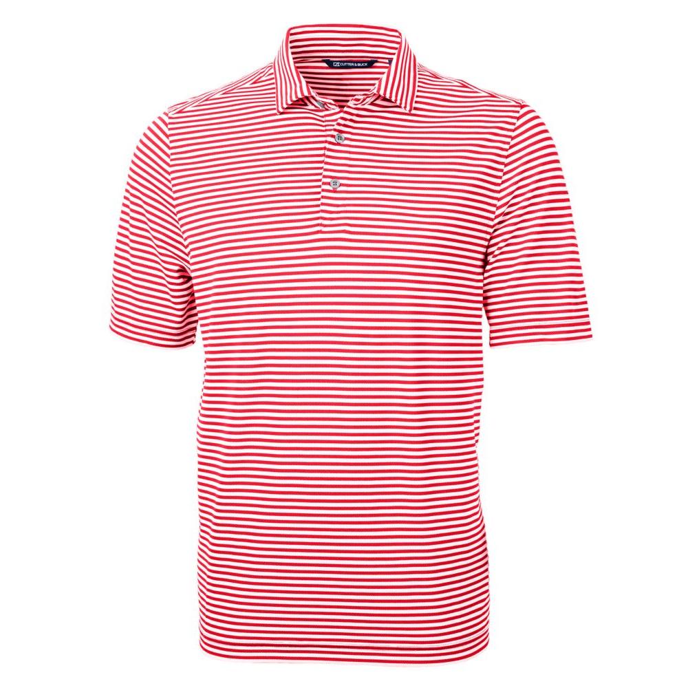 Cutter & Buck Virtue Recycled Stripe Featherlight Pique Mens Polo