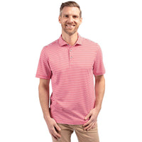 Cutter & Buck Virtue Recycled Stripe Featherlight Pique Mens Polo