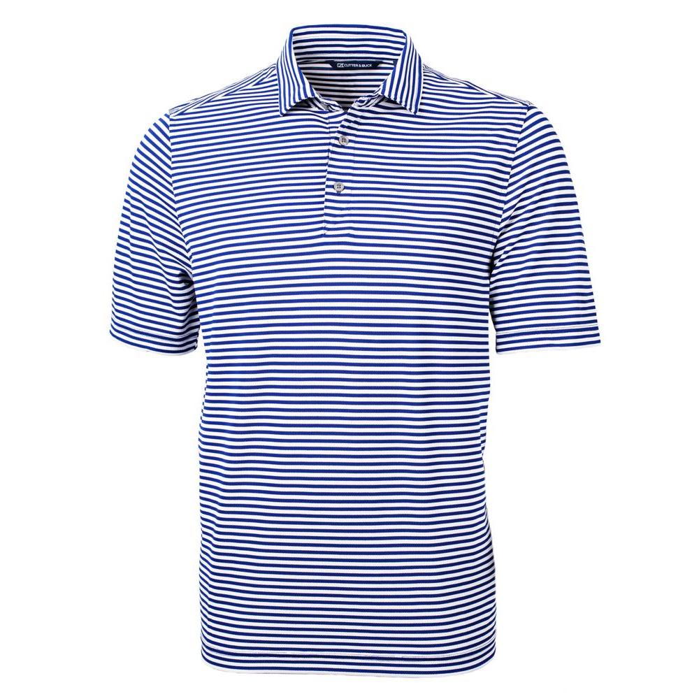Cutter & Buck Virtue Recycled Stripe Featherlight Pique Mens Polo