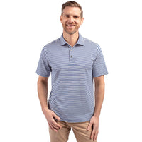 Cutter & Buck Virtue Recycled Stripe Featherlight Pique Mens Polo