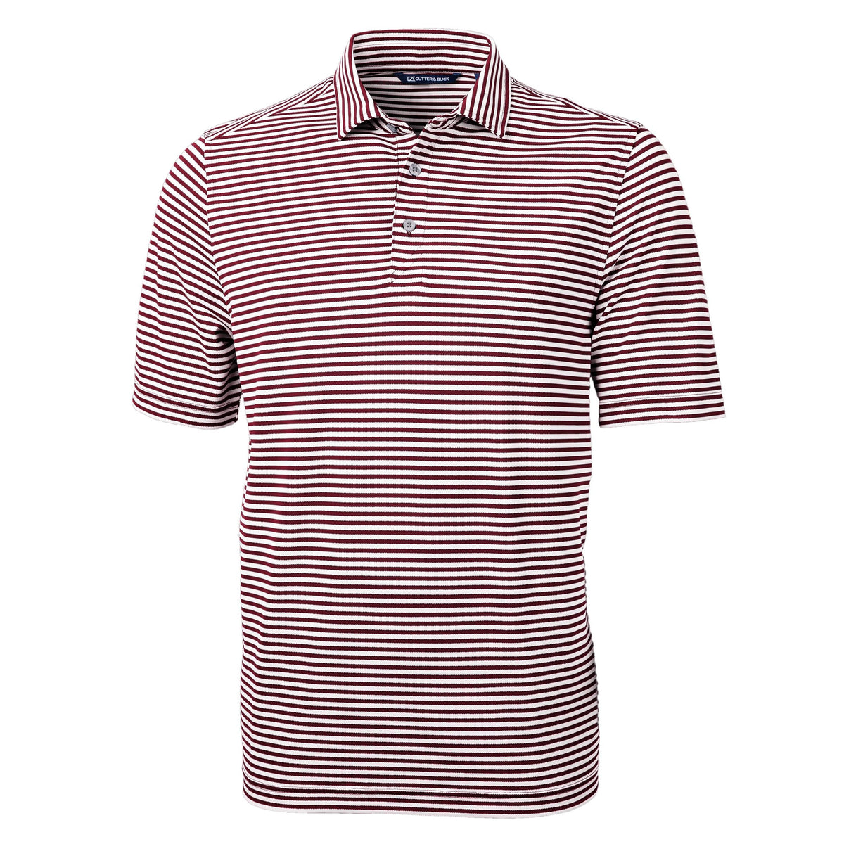 Cutter & Buck Virtue Recycled Stripe Featherlight Pique Mens Polo