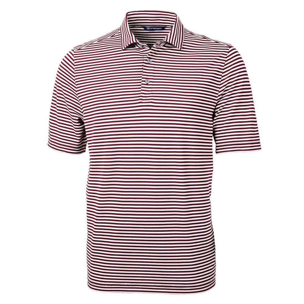 Cutter & Buck Virtue Recycled Stripe Featherlight Pique Mens Polo