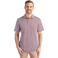 Cutter & Buck Virtue Recycled Stripe Featherlight Pique Mens Polo