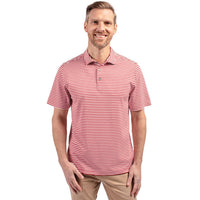 Cutter & Buck Virtue Recycled Stripe Featherlight Pique Mens Polo