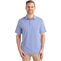 Cutter & Buck Virtue Recycled Stripe Featherlight Pique Mens Polo