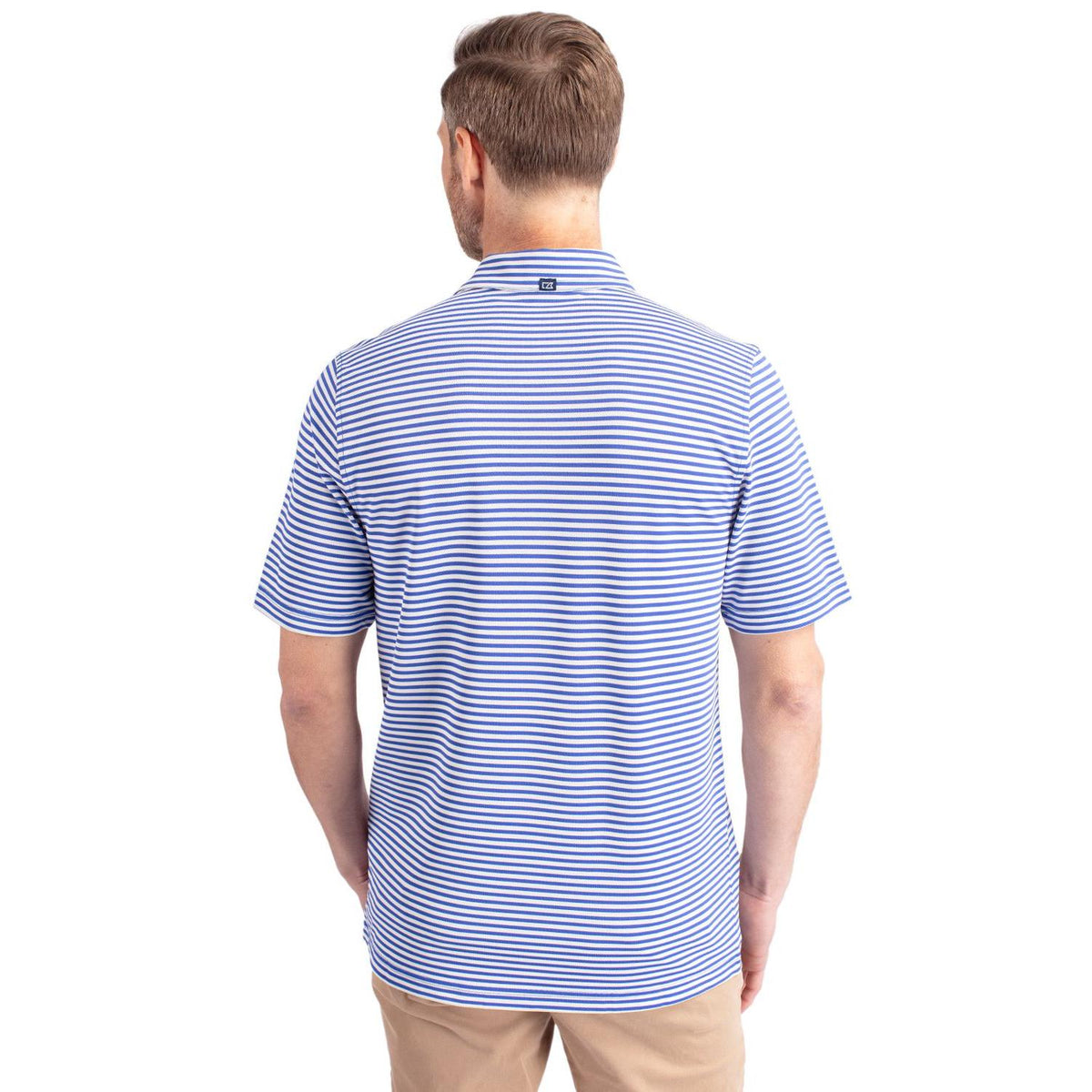 Cutter & Buck Virtue Recycled Stripe Featherlight Pique Mens Polo