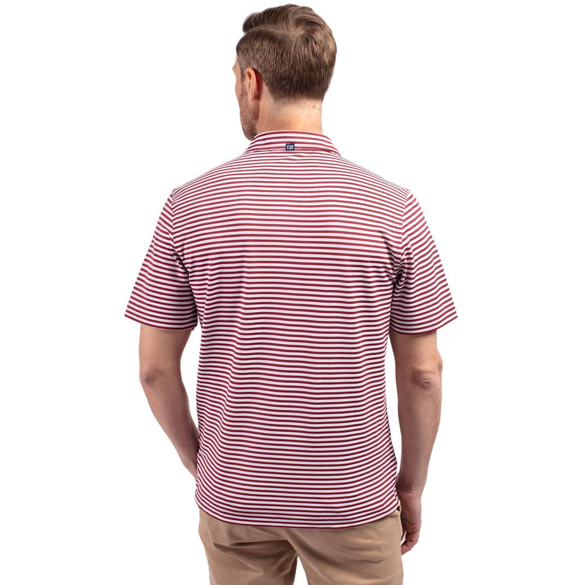 Cutter & Buck Virtue Recycled Stripe Featherlight Pique Mens Polo