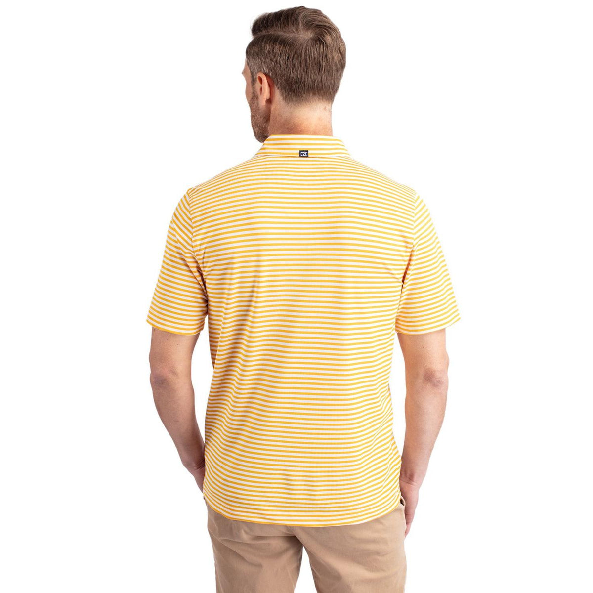 Cutter & Buck Virtue Recycled Stripe Featherlight Pique Mens Polo