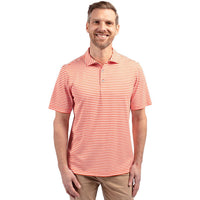 Cutter & Buck Virtue Recycled Stripe Featherlight Pique Mens Polo