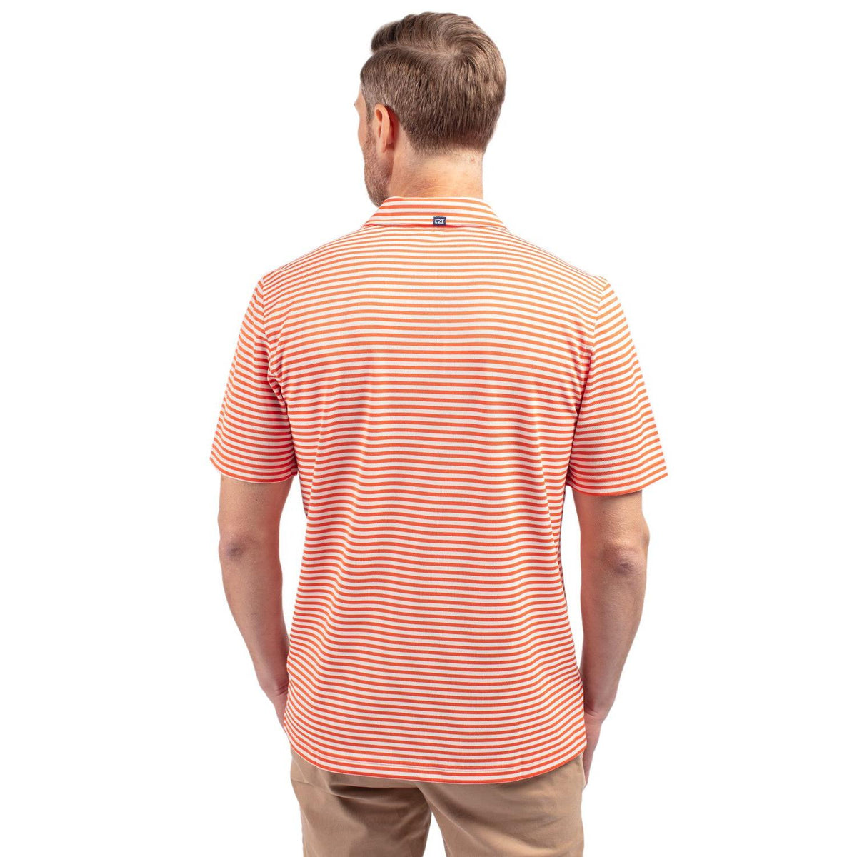 Cutter & Buck Virtue Recycled Stripe Featherlight Pique Mens Polo