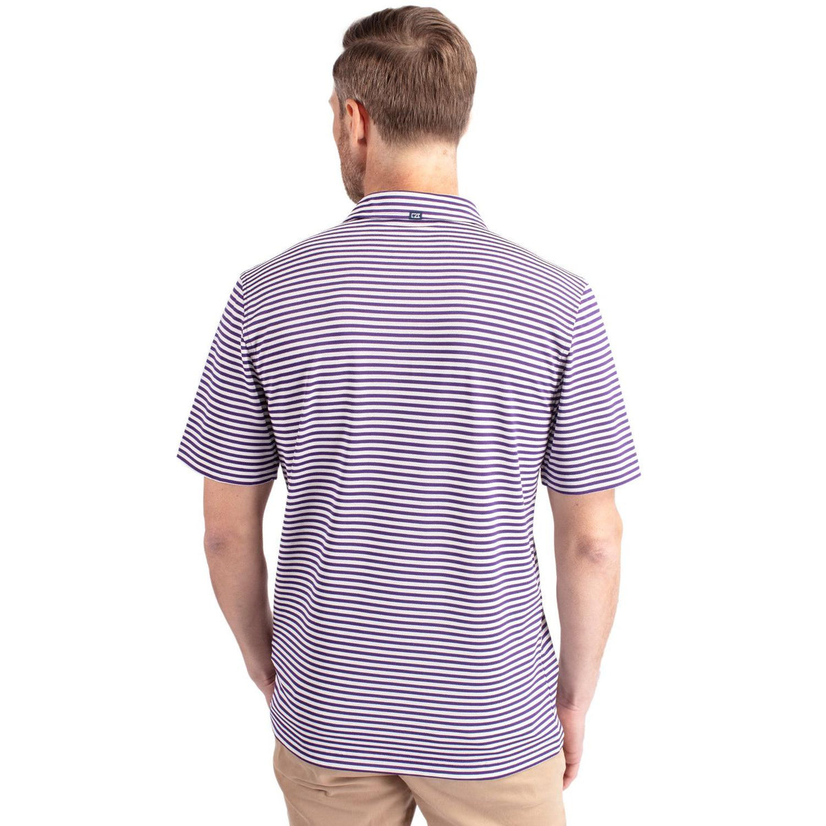 Cutter & Buck Virtue Recycled Stripe Featherlight Pique Mens Polo