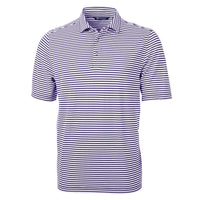 Cutter & Buck Virtue Recycled Stripe Featherlight Pique Mens Polo