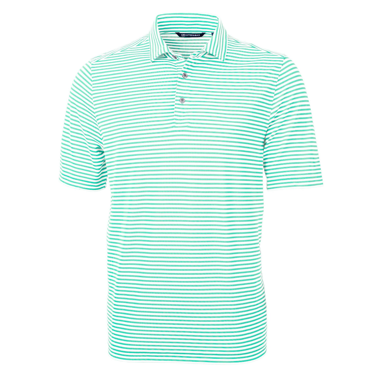 Cutter & Buck Virtue Recycled Stripe Featherlight Pique Mens Polo
