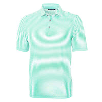 Cutter & Buck Virtue Recycled Stripe Featherlight Pique Mens Polo